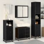 Casa si Gradina - Mobilier - Seturi de mobilier - Seturi baie - Set de mobilier pentru baie 3 pcs Stejar negru 65 x 33 x 60 cm - Infinity.ro