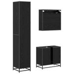 Casa si Gradina - Mobilier - Seturi de mobilier - Seturi baie - Set de mobilier pentru baie 3 pcs Stejar negru 65 x 33 x 60 cm - Infinity.ro