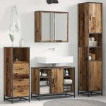 Casa si Gradina - Mobilier - Seturi de mobilier - Seturi baie - Set de mobilier pentru baie 3 pcs Lemn vechi 80 x 33 x 60 cm - Infinity.ro