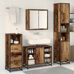 Casa si Gradina - Mobilier - Seturi de mobilier - Seturi baie - Set de mobilier pentru baie 3 pcs Lemn vechi 80 x 33 x 60 cm - Infinity.ro