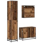 Casa si Gradina - Mobilier - Seturi de mobilier - Seturi baie - Set de mobilier pentru baie 3 pcs Lemn vechi 80 x 33 x 60 cm - Infinity.ro