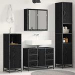 Casa si Gradina - Mobilier - Seturi de mobilier - Seturi baie - Set de mobilier pentru baie 3 pcs Stejar negru 80 x 33 x 60 cm - Infinity.ro