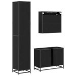 Casa si Gradina - Mobilier - Seturi de mobilier - Seturi baie - Set de mobilier pentru baie 3 pcs Stejar negru 80 x 33 x 60 cm - Infinity.ro