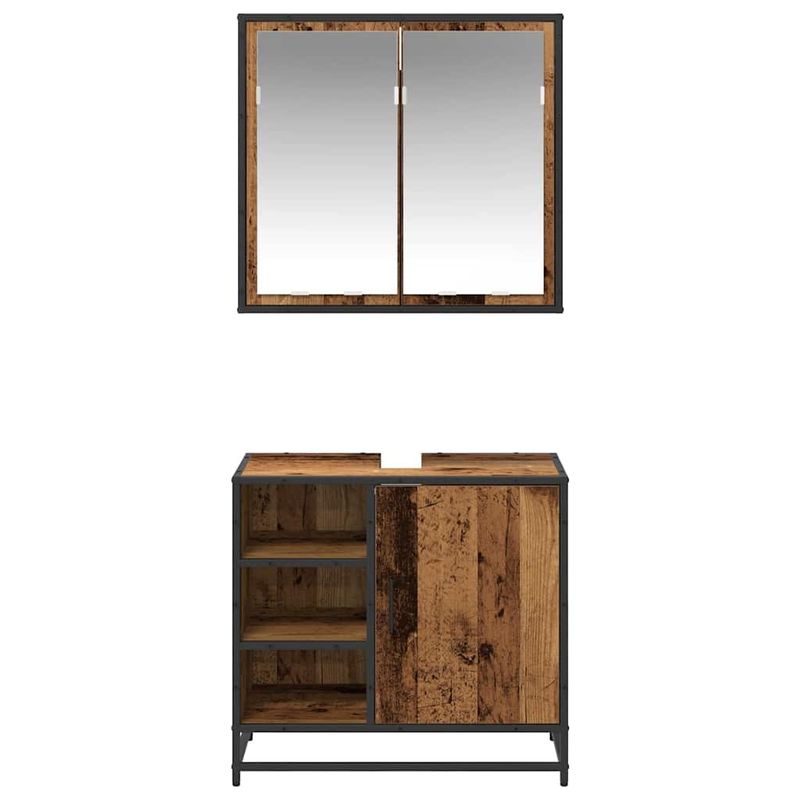 Casa si Gradina - Mobilier - Seturi de mobilier - Seturi baie - Set de mobilier pentru baie 2 pcs Lemn vechi 65 x 33 x 60 cm - Infinity.ro