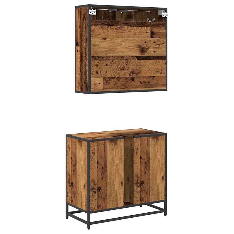 Casa si Gradina - Mobilier - Seturi de mobilier - Seturi baie - Set de mobilier pentru baie 2 pcs Lemn vechi 65 x 33 x 60 cm - Infinity.ro