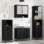 Casa si Gradina - Mobilier - Seturi de mobilier - Seturi baie - Set de mobilier pentru baie 4 pcs Stejar negru 65 x 33 x 60 cm - Infinity.ro