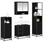 Casa si Gradina - Mobilier - Seturi de mobilier - Seturi baie - Set de mobilier pentru baie 4 pcs Stejar negru 65 x 33 x 60 cm - Infinity.ro