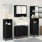 Casa si Gradina - Mobilier - Seturi de mobilier - Seturi baie - Set de mobilier pentru baie 4 pcs Stejar negru 65 x 33 x 60 cm - Infinity.ro