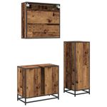 Casa si Gradina - Mobilier - Seturi de mobilier - Seturi baie - Set de mobilier pentru baie 3 pcs Lemn vechi 65 x 33 x 60 cm - Infinity.ro