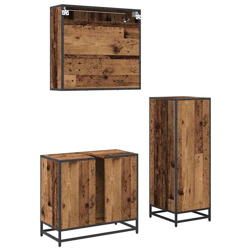 Casa si Gradina - Mobilier - Seturi de mobilier - Seturi baie - Set de mobilier pentru baie 3 pcs Lemn vechi 65 x 33 x 60 cm - Infinity.ro