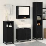 Casa si Gradina - Mobilier - Seturi de mobilier - Seturi baie - Set de mobilier pentru baie cu sertar cu usa 4 pcs Stejar negru - Infinity.ro
