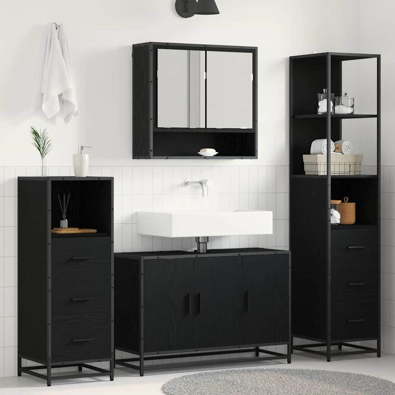 Casa si Gradina - Mobilier - Seturi de mobilier - Seturi baie - Set de mobilier pentru baie 3 pcs Lemn vechi 90 x 33 x 60 cm - Infinity.ro