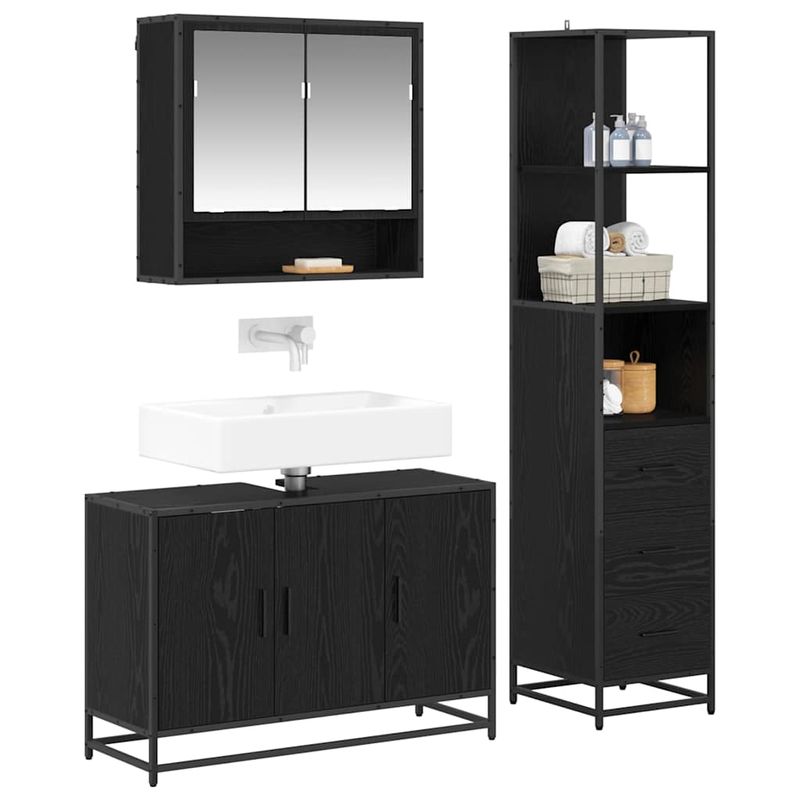 Casa si Gradina - Mobilier - Seturi de mobilier - Seturi baie - Set de mobilier pentru baie 3 pcs Lemn vechi 90 x 33 x 60 cm - Infinity.ro