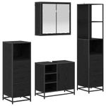 Casa si Gradina - Mobilier - Seturi de mobilier - Seturi baie - Set de mobilier pentru baie 4 pcs Stejar negru 65 x 33 x 60 cm - Infinity.ro
