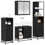 Casa si Gradina - Mobilier - Seturi de mobilier - Seturi baie - Set de mobilier pentru baie 4 pcs Stejar negru 65 x 33 x 60 cm - Infinity.ro