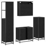 Casa si Gradina - Mobilier - Seturi de mobilier - Seturi baie - Set de mobilier pentru baie 4 pcs Stejar negru 65 x 33 x 60 cm - Infinity.ro