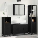 Casa si Gradina - Mobilier - Seturi de mobilier - Seturi baie - Set de mobilier pentru baie 3 pcs Stejar negru 90 x 33 x 60 cm - Infinity.ro