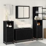 Casa si Gradina - Mobilier - Seturi de mobilier - Seturi baie - Set de mobilier pentru baie 3 pcs Stejar negru 90 x 33 x 60 cm - Infinity.ro