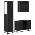 Casa si Gradina - Mobilier - Seturi de mobilier - Seturi baie - Set de mobilier pentru baie 3 pcs Stejar negru 90 x 33 x 60 cm - Infinity.ro