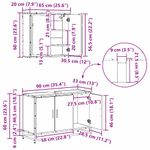Casa si Gradina - Mobilier - Seturi de mobilier - Seturi baie - Set de mobilier pentru baie 3 pcs Stejar negru 90 x 33 x 60 cm - Infinity.ro