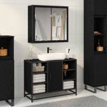 Casa si Gradina - Mobilier - Seturi de mobilier - Seturi baie - Set de mobilier pentru baie 2 pcs Stejar negru 80 x 33 x 60 cm - Infinity.ro