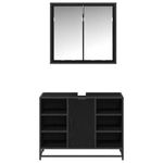 Casa si Gradina - Mobilier - Seturi de mobilier - Seturi baie - Set de mobilier pentru baie 2 pcs Stejar negru 80 x 33 x 60 cm - Infinity.ro