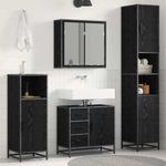 Casa si Gradina - Mobilier - Seturi de mobilier - Seturi baie - Set de mobilier pentru baie 4 pcs Stejar negru 65 x 33 x 60 cm - Infinity.ro