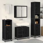 Casa si Gradina - Mobilier - Seturi de mobilier - Seturi baie - Set de mobilier pentru baie 4 pcs Stejar negru 65 x 33 x 60 cm - Infinity.ro