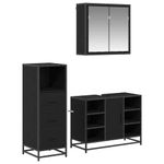 Casa si Gradina - Mobilier - Seturi de mobilier - Seturi baie - Set de mobilier pentru baie 3 pcs Stejar negru 80 x 33 x 60 cm - Infinity.ro