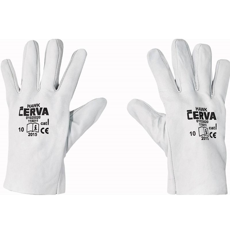 Casa si Gradina - Constructii - Echipamente de lucru - Manusi protectia muncii - HAWK - Manusi de protectie din piele fina alba Cerva 9 - Infinity.ro