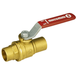 Casa si Gradina - Sanitare - Instalatii hidro - Robineti - Robinet cu bila Giacomini R258Y006, pentru lipire teava cupru Ø28 mm, port standard, alama CW617N, maner metalic rosu - Infinity.ro