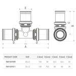 Casa si Gradina - Sanitare - Instalatii hidro - Fitinguri - Teu egal pentru presare multiprofil Giacomini RM150Y009, diametru 26x3 mm, alama - Infinity.ro