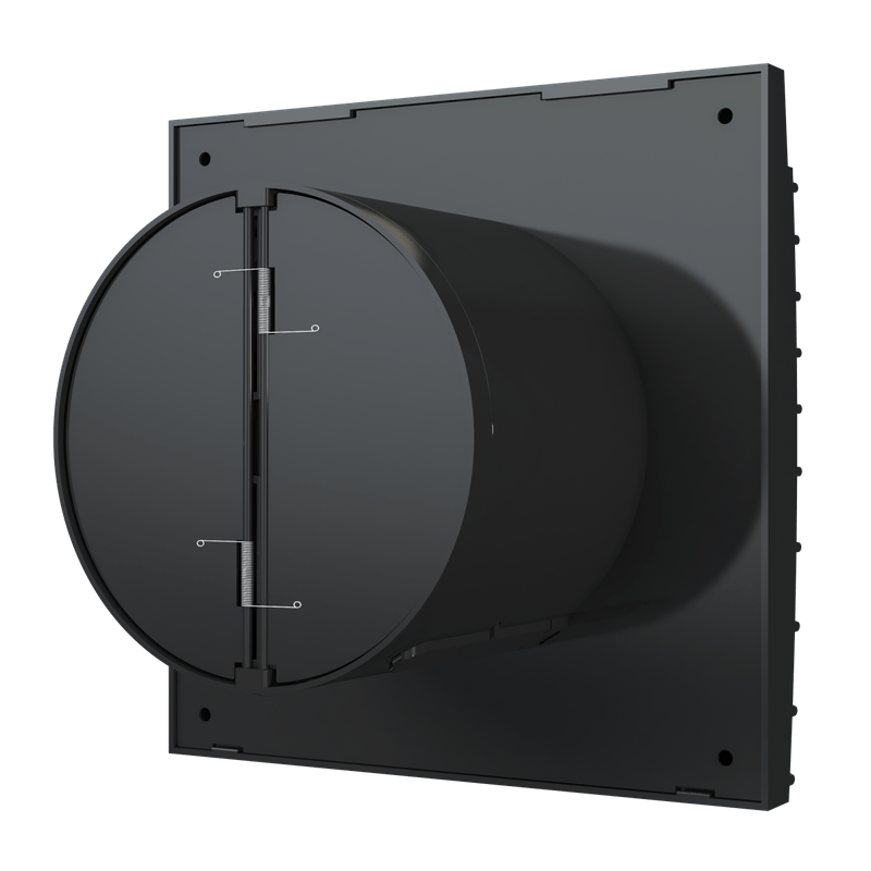 Casa si Gradina - Sanitare - Suporturi si accesorii baie - Sisteme de ventilatie - Ventilator de perete VentEurope FANCY100BDMB, diametru 100 mm, silentios, cu clapeta antiretur, IP24, negru mat - Infinity.ro