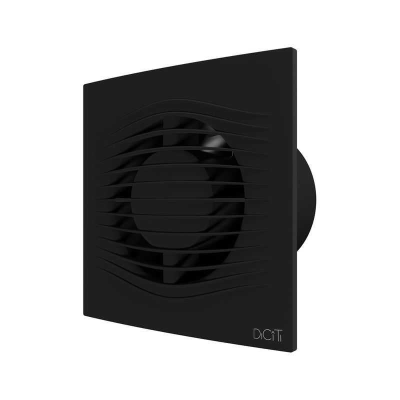 Casa si Gradina - Sanitare - Suporturi si accesorii baie - Sisteme de ventilatie - Ventilator de perete VentEurope ELEGIA100BDBM, patrat, diametru 100 mm, debit 100 mc/h, 7.8W, IP45, silentios, Negru Mat - Infinity.ro