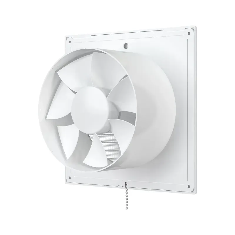 Casa si Gradina - Sanitare - Suporturi si accesorii baie - Sisteme de ventilatie - Ventilator de perete VentEurope REFINED150BDPS, snur pornire/oprire, clapeta antiretur,150 mm, debit 250 mc/h, 16W, IP24 - Infinity.ro