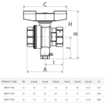 Casa si Gradina - Sanitare - Instalatii hidro - Robineti - Robinet cu bila Giacomini R851TY105, trecere totala, portsonda M10x1, racord 1” , filet interior, maner tip T - Infinity.ro