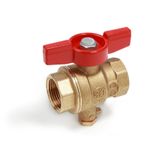 Casa si Gradina - Sanitare - Instalatii hidro - Robineti - Robinet cu bila Giacomini R851TY105, trecere totala, portsonda M10x1, racord 1” , filet interior, maner tip T - Infinity.ro