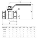 Casa si Gradina - Sanitare - Instalatii hidro - Robineti - Robinet cu bila Giacomini R910X025 DADO, filet interior-interior, diametru 1”, alama nichelata, trecere totala - Infinity.ro
