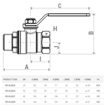 Casa si Gradina - Sanitare - Instalatii hidro - Robineti - Robinet cu bila Giacomini R914LX027 DADO, filet interior-exterior, diametru 1” 1/2, alama nichelata, trecere total - Infinity.ro