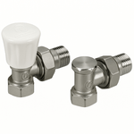 Casa si Gradina - Termice - Calorifere si accesorii - Accesorii calorifere - Set robinet tur si retur pentru radiator Giacomini R705KX033, unghiular, 1/2", alama cromata - Infinity.ro