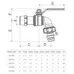 Casa si Gradina - Sanitare - Instalatii hidro - Robineti - Robinet de gradina Giacomini R621X003, 1/2" x racord furtun Ø15 mm, maner parghie rosie, alama cromata - Infinity.ro