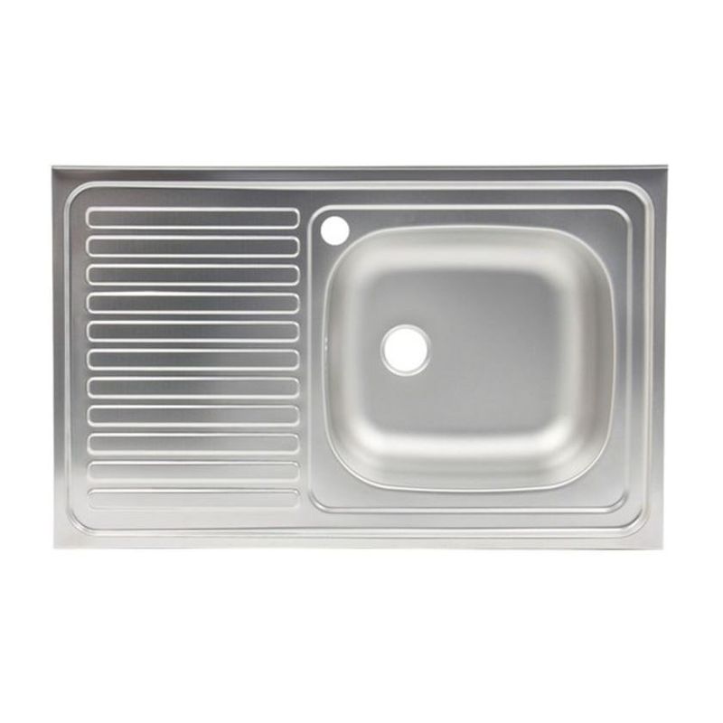 Casa si Gradina - Mobilier - Seturi de mobilier - Seturi bucatarie - Set Masca Chiuveta Wenghe 80 cm X 50 cm X 80 cm, Chiuveta inox cuva dreapta, Baterie inox patrat si sifon scurgere - Infinity.ro