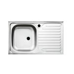 Casa si Gradina - Sanitare - Chiuveta bucatarie si accesorii - Chiuvete bucatarie - Set Masca Chiuveta Cires 80 cm X 50 cm X 80 cm, chiuveta inox cuva stanga, baterie tija lunga si sifon scurgere - Infinity.ro
