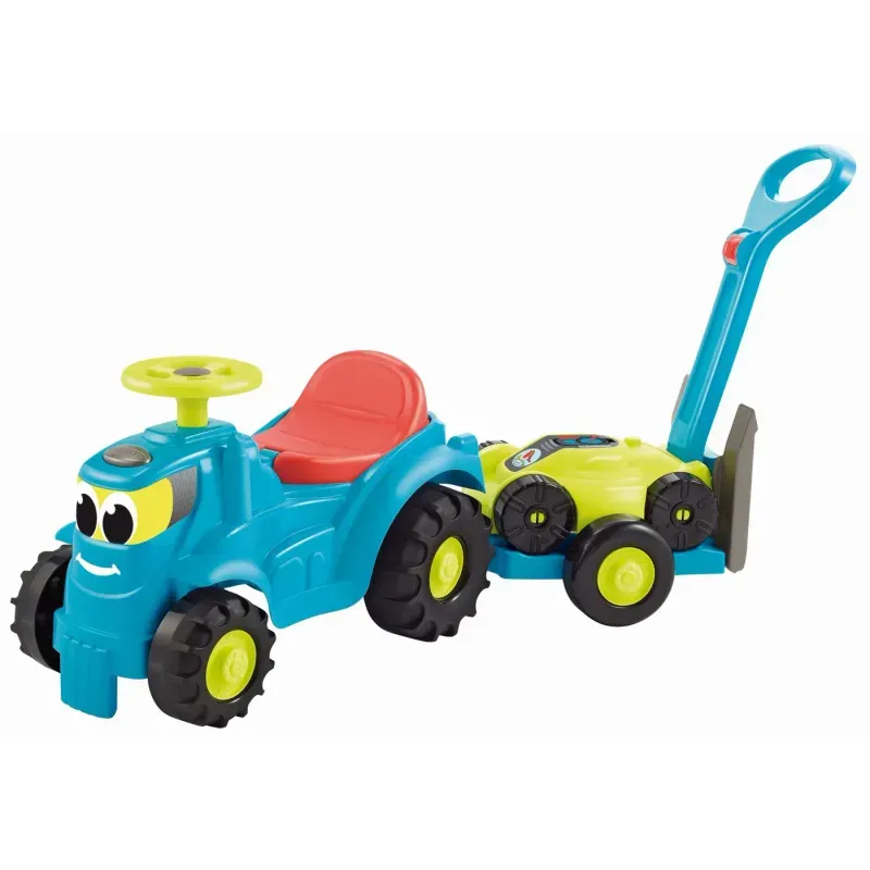 Jucarii, Copii si Bebe - Jucarii si jocuri - Vehicule si jucarii cu telecomanda - Utilaje constructie de jucarie - Set 2 in 1 Ecoiffier Tractor cu Remorca si Cositoare - Infinity.ro