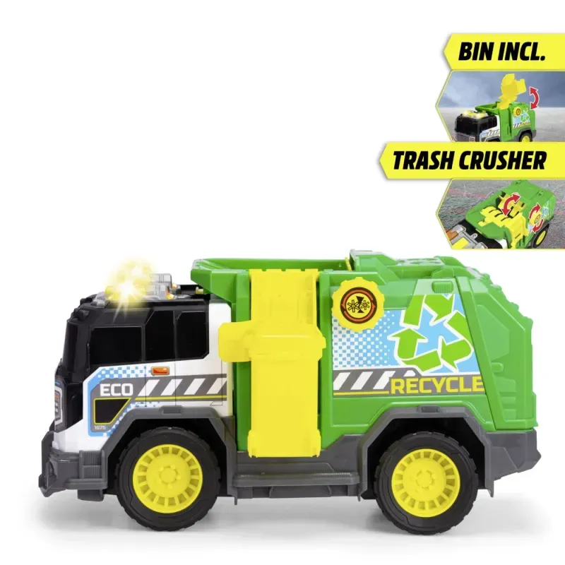 Jucarii, Copii si Bebe - Jucarii si jocuri - Vehicule si jucarii cu telecomanda - Utilaje constructie de jucarie - Camion de reciclare cu lumini si sunete, 30 cm - Infinity.ro