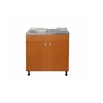 Casa si Gradina - Sanitare - Chiuveta bucatarie si accesorii - Chiuvete bucatarie - Set Masca Chiuveta Cires 80 cm X 50 cm X 80 cm, chiuveta inox cuva stanga, baterie lebada flexibila si sifon scurgere - Infinity.ro