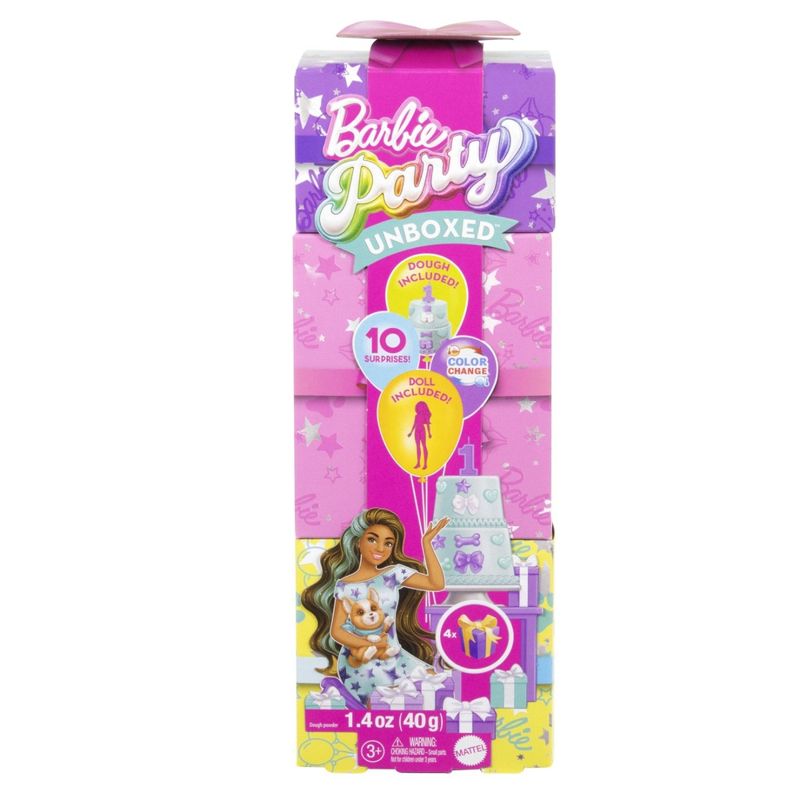 Jucarii, Copii si Bebe - Jucarii si jocuri - Papusi si accesorii - Papusi - Papusa cu accesorii surpriza Barbie, Party Unboxed - Infinity.ro