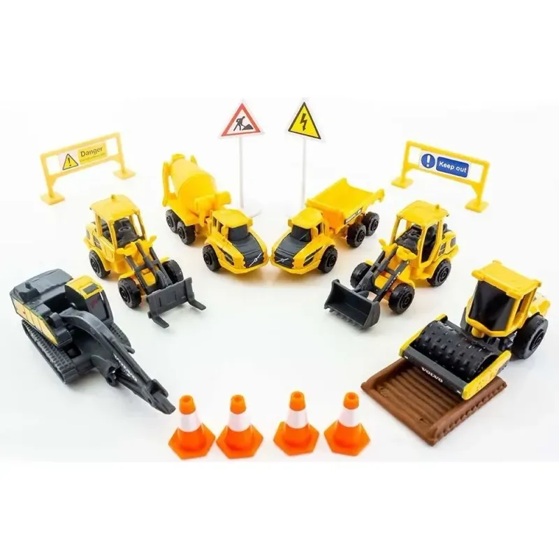 Jucarii, Copii si Bebe - Jucarii si jocuri - Vehicule si jucarii cu telecomanda - Masinute - Set 6 utilaje de constructii Volvo cu accesorii - Infinity.ro