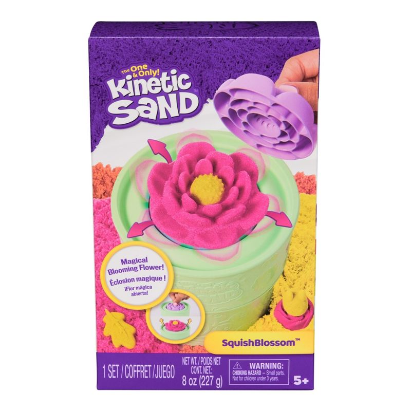 Jucarii, Copii si Bebe - Jucarii si jocuri - Jucarii & jocuri educative - Pasta, lut si nisip modelabil - Set de joaca cu nisip, Kinetic Sand, Floare Squish Blossom - Infinity.ro