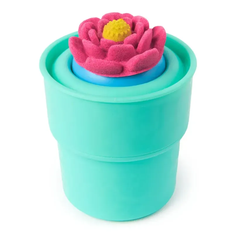 Jucarii, Copii si Bebe - Jucarii si jocuri - Jucarii & jocuri educative - Pasta, lut si nisip modelabil - Set de joaca cu nisip, Kinetic Sand, Floare Squish Blossom - Infinity.ro